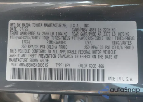 2025 Mazda Cx-50 2.5 S Preferred Package from USA, damaged, VIN 7MMVABBM6SN380515